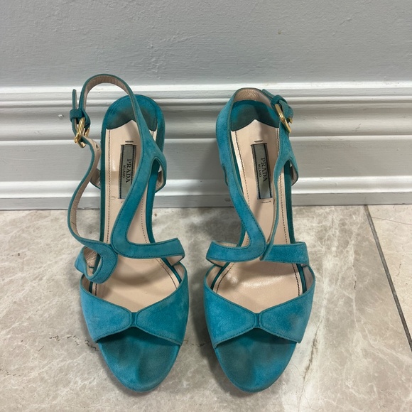 Authentic Prada, Turquoise Heels - Picture 2 of 6